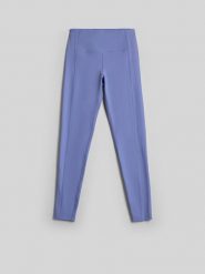 4F Legginsy do jogi szybkoschnące damskie - niebieskie M. Niebieskie legginsy 4f, l, bez wzorów, z materiału, z podwyższonym stanem. Za 149.99 zł.
