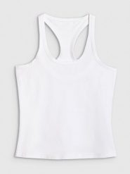 4F Top slim gładki damski - biały XL. Białe topy 4f, xl, bez wzorów, z bawełny, bez kołnierzyka, bez ramiączek. W wyprzedaży za 29.99 zł.