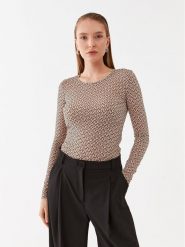 Pinko Bluzka Berlino 100639 A13G Beżowy Slim Fit. Brązowe bluzki Pinko, s, bez wzorów, z syntetyku, bez kołnierzyka, bez ramiączek. Za 419.00 zł.