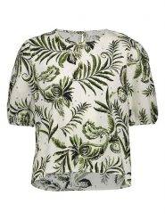 SisterS point Bluzka w kolorze kremowo-zielonym rozmiar: L. Brązowe bluzki Sisters Point, l, bez wzorów, bez kołnierzyka, bez ramiączek. Za 52.42 zł.