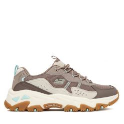 Trekkingi Skechers. Brązowe obuwie sportowe Skechers, bez zapięcia, trekkingowe. Za 399.99 zł.