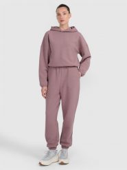 4F Spodnie dresowe z waflowej dzianiny damskie - brązowe XS. Brązowe spodnie dresowe 4f, xs, bez wzorów, z dresówki. Za 169.99 zł.