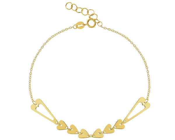Złota bransoletka - serca. Żółte bransoletki Apart, złote. Za 679.00 zł.
