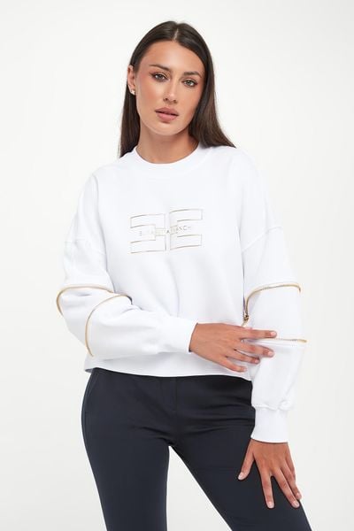 Bluza damska z zamkami ELISABETTA FRANCHI. Bluzy Elisabetta Franchi, bez wzorów, bez kaptura. Za 1,969.00 zł.