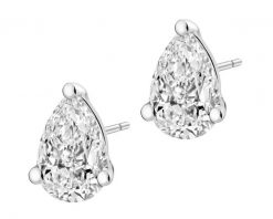 Kolczyki z białego złota z diamentami laboratoryjnymi - 0,81 ct - próba 585. Białe kolczyki Apart, z diamentem, złote. Za 4,990.00 zł.