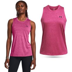 Koszulka damska tank top UNDER ARMOUR 1383656 bez rękawów. Czerwone topy Under Armour, l, bez wzorów, bez kołnierzyka, bez ramiączek. Za 156.50 zł.