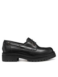 Geox Mokasyny D Iridea D56HRA 00043 C9999 Czarny. Czarne mokasyny Geox, bez wzorów, ze skóry, bez obcasa. Za 349.99 zł.