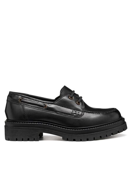 Geox Mokasyny D Iridea D56HRA 00043 C9999 Czarny. Czarne mokasyny Geox, bez wzorów, ze skóry, bez obcasa. Za 279.99 zł.