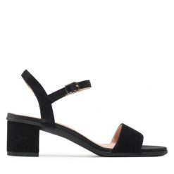 Sandały Geox. Czarne sandały Geox, bez wzorów, bez obcasa, na słupku, bez zapięcia. Za 379.99 zł.