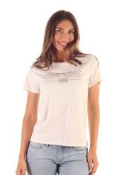 Pepe Jeans Koszulka w kolorze kremowym rozmiar: S. Brązowe bluzki Pepe Jeans, s, bez wzorów, z jeansu, bez kołnierzyka, bez ramiączek. Za 70.41 zł.
