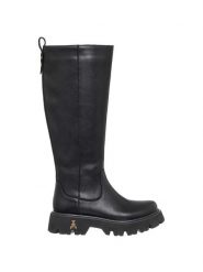 Patrizia Pepe Skórzane kozaki w kolorze czarnym rozmiar: 41. Czarne kozaki Patrizia Pepe, na zimę, bez obcasa, bez zapięcia. Za 522.14 zł.