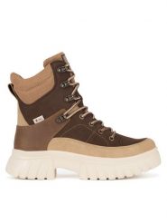 Rieker Revolution Lifestyle Botki W1871-25 Brązowy. Brązowe botki Rieker Revolution Lifestyle, bez wzorów, ze skóry, bez obcasa, na płaskiej podeszwie, bez zapięcia. Za 431.00 zł.