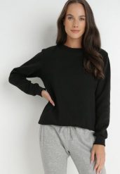 Czarna Bluza Sotear. Czarne bluzy Born2be, l, bez wzorów, z polaru, bez kaptura. Za 34.99 zł.