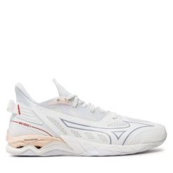 Buty halowe Mizuno. Białe obuwie sportowe Mizuno, bez zapięcia, mizuno wave. Za 699.99 zł.