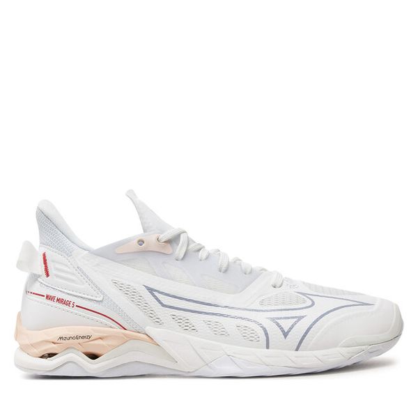 Buty halowe Mizuno. Białe obuwie sportowe Mizuno, bez zapięcia, mizuno wave. Za 489.99 zł.