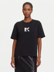 Karl Lagerfeld Jeans T-Shirt A3W17094 Czarny Regular Fit. Czarne t-shirty Karl Lagerfeld Jeans, xl, bez wzorów, z bawełny, bez kołnierzyka, bez ramiączek. Za 259.99 zł.