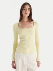 Kontatto Sweter 3M0830C Żółty Slim Fit. Żółte swetry Kontatto, m, bez wzorów, z syntetyku, bez ramiączek. Za 339.99 zł.