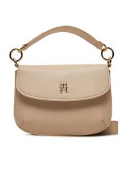 Tommy Hilfiger Torebka Chic Crossover AW0AW16686 Beżowy. Brązowe torebki klasyczne TOMMY HILFIGER, bez wzorów, ze skóry, bez dodatków. Za 599.99 zł.