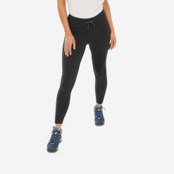Legginsy turystyczne damskie Quechua NH100. Czarne legginsy QUECHUA, xl, bez wzorów, z elastanu, z podwyższonym stanem. Za 99.99 zł.
