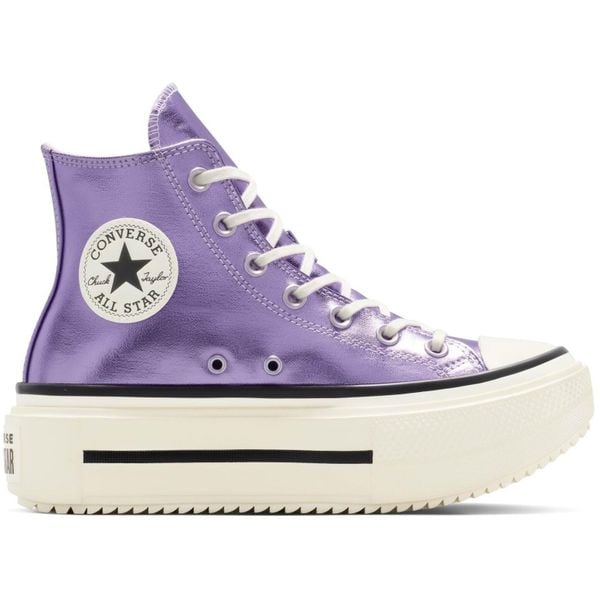 Buty sportowe Converse Chuck Taylor All Star Lift Double Stack Platform Metallic. Fioletowe obuwie sportowe Converse, bez wzorów, z syntetyku, bez zapięcia. Za 421.60 zł.