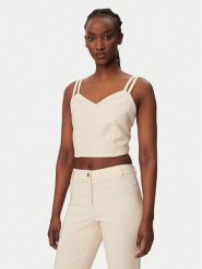 Rinascimento Top CFC0127891003 Beżowy Slim Fit. Brązowe topy Rinascimento, s, bez wzorów, z syntetyku, bez kołnierzyka, bez ramiączek. Za 399.99 zł.