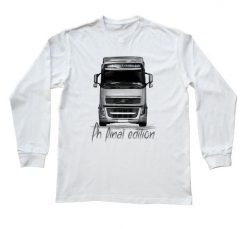 Volvo FH — bluzka z długim rękawem (Rozmiar: XXL (dorosła); Kolor koszulki: biały; Rodzaj nadruku: Volvo FH). Białe bluzki nikiniki, s, bez wzorów, z bawełny, bez kołnierzyka, bez ramiączek. Za 89.00 zł.