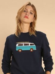 WOOOP Bluza "Blue Van" w kolorze granatowym rozmiar: XL. Niebieskie bluzy Wooop, xl, bez wzorów, bez kaptura. Za 108.99 zł.