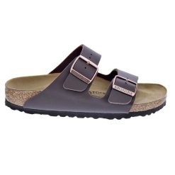 Klapki damskie Birkenstock Arizona BF. Brązowe klapki Birkenstock, bez wzorów, z materiału, bez obcasa. Za 584.00 zł.