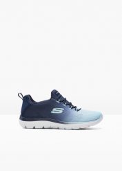 Sneakersy Skechers z pianką memory. Niebieskie obuwie sportowe bonprix, bez zapięcia. Za 269.99 zł.