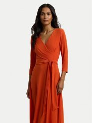 LAUREN RALPH LAUREN Sukienka koktajlowa 250769904041 Pomarańczowy. Brązowe sukienki Lauren Ralph Lauren, bez wzorów, z syntetyku, wizytowe, bez kołnierzyka, bez ramiączek. Za 519.99 zł.