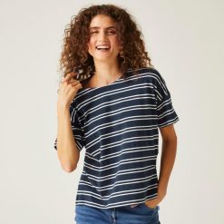 Abaya damska koszulka. Niebieskie bluzki Regatta, bez wzorów, z bawełny, casualowe, bez kołnierzyka, bez ramiączek. Za 139.50 zł.