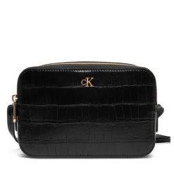 Torebka Calvin Klein. Czarne listonoszki Calvin Klein, bez wzorów, bez dodatków. Za 469.99 zł.