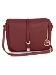 Pia Sassi Skórzana torebka "Monte Avella" w kolorze bordowym - 25 x 23 x 7 cm rozmiar: onesize. Czerwone torby na ramię Pia Sassi, bez wzorów, z materiału, na ramię, bez dodatków. Za 252.99 zł.