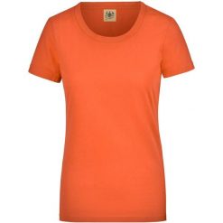 T-shirt damski Glemo fluo pomarańczowy, 100% bawełna, 160 g/m². Czerwone bluzki YB SPORTS, m, bez wzorów, z bawełny, bez kołnierzyka, bez ramiączek. Za 129.99 zł.