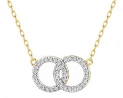 Naszyjnik z żółtego złota z diamentami - koła - 0,09 ct - próba 585. Żółte naszyjniki Apart, z diamentem, złote. W wyprzedaży za 1,813.00 zł.