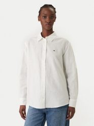Tommy Jeans Koszula DW0DW22209 Biały Relaxed Fit. Białe koszule Tommy Jeans, s, bez wzorów, z jeansu, bez kołnierzyka, bez ramiączek. Za 409.99 zł.