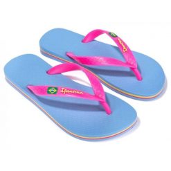 Japonki basenowe damskie Ipanema Clas Brasil II. Niebieskie klapki Ipanema, bez wzorów, z materiału, bez obcasa. Za 75.04 zł.