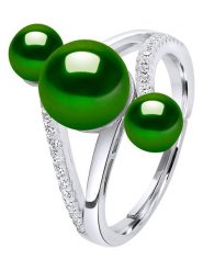 Pearl Addict Srebrny pierścionek z perłami rozmiar: onesize. Szare pierścionki Pearl Addict, z cyrkonią, srebrne. Za 260.99 zł.