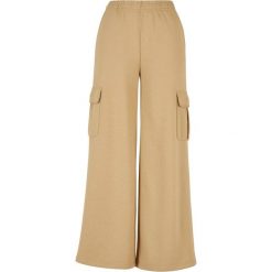 Spodnie Damskie Frotte Z Wysoką Talią I Szerokimi Nogawkami. Brązowe spodnie dresowe Urban Classics, xl, bez wzorów. Za 211.99 zł.