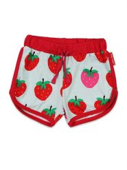 Toby Tiger Szorty "Strawberry" w kolorze biało-czerwonym rozmiar: 104. Białe szorty Toby Tiger, bez wzorów, z bawełny. Za 48.39 zł.