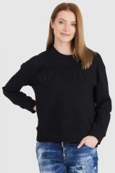 VALENTINO GARAVANI Czarna bluza damska z wytłaczanym logo. Czarne bluzy Valentino Garavani, s, bez wzorów, prążkowane, bez kaptura. W wyprzedaży za 1,709.99 zł.