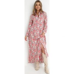 Różowo-Czerwona Sukienka Koszulowa Fabillus. Czerwone sukienki Born2be, na imprezę, na lato, l, bez wzorów, z tkaniny, boho, bez kołnierzyka, bez ramiączek, maxi, koszulowe. W wyprzedaży za 89.99 zł.