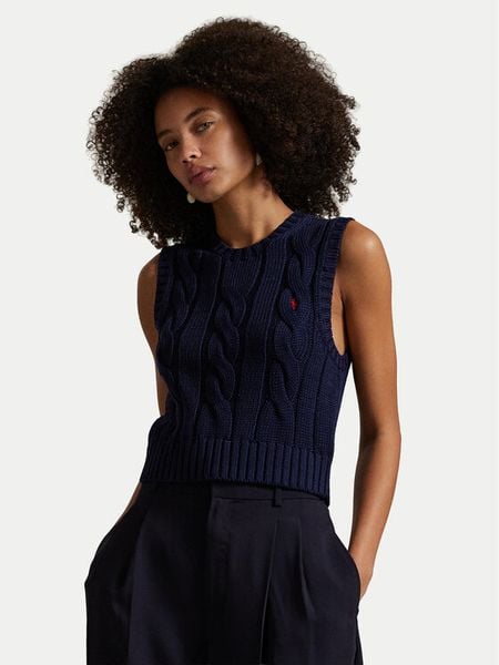 Polo Ralph Lauren Sweter 211959295002 Granatowy Slim Fit. Niebieskie swetry Polo Ralph Lauren, xs, bez wzorów, z bawełny, bez ramiączek. Za 739.99 zł.