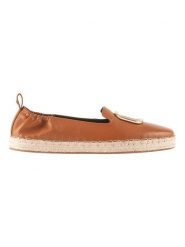 Högl Skórzane espadryle w kolorze pomarańczowym rozmiar: 38. Pomarańczowe espadryle Högl, bez wzorów, bez obcasa, bez zapięcia. Za 288.52 zł.