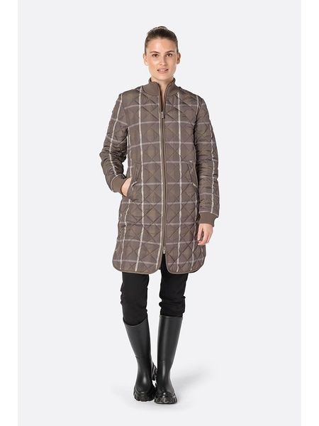 Ilse Jacobsen Płaszcz pikowany w kolorze szarobrązowym ze wzorem rozmiar: 38. Brązowe płaszcze Ilse Jacobsen, bez wzorów, bez kaptura. Za 311.85 zł.