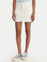 Guess Jeans Spódnica jeansowa W6RD0Q D6521 Biały Regular Fit. Białe spódnice Guess Jeans, z aplikacjami, z bawełny. Za 329.99 zł.