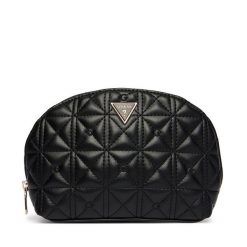 Kosmetyczka Guess. Czarne kufry i kosmetyczki Guess, z aplikacjami, bez dodatków. Za 289.99 zł.