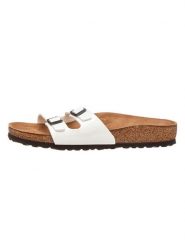 Birkenstock Klapki "Ibiza" w kolorze białym rozmiar: 41. Białe klapki Birkenstock, bez wzorów, z otwartym noskiem, bez obcasa. Za 187.52 zł.