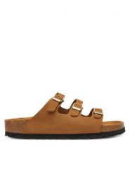 Birkenstock Klapki Florida Fresh Tonal Footbed 1031867 Brązowy. Brązowe klapki Birkenstock, bez wzorów, z nubiku, bez obcasa. Za 569.99 zł.