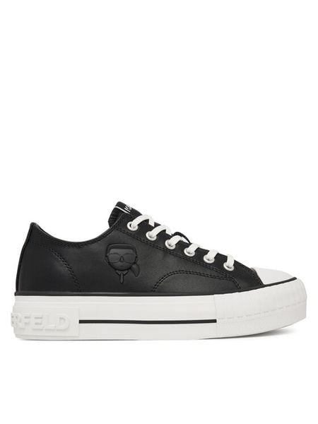 KARL LAGERFELD Trampki Kampus Max KL60426 Czarny. Czarne trampki KARL LAGERFELD, bez wzorów, ze skóry, bez zapięcia. Za 454.99 zł.